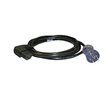 Interpower 86610620 North American Hospital Grade Cord Set, NEMA 5-15 Plug Type, Angled IEC 60320 C13 Connector Type, Black, 10A Amperage, 125VAC Voltage, 3m Length