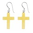 FOJO's Yellow Jade Quartz Cross Earrings