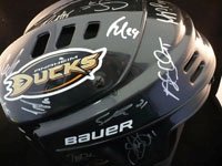 Ducks, Anaheim (2010-11) Autographed/Hand Signed Bauer Full Size Helmet By the 2010-11 Anaheim Ducks