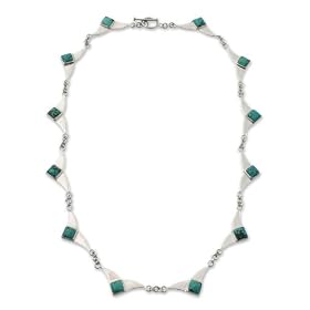 Turquoise necklace, 'Wings' 18" L