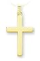 14k Yellow Gold Plain Cross on 18" Yellow Gold Chain