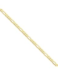 14k 2.75mm Flat Figaro Chain, Best Quality Free Gift Box Satisfaction Guaranteed