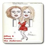 Londons Times Offbeat Cartoons Hollywood - Pamela n Gillian Anderson - Light Switch Covers - double toggle switch