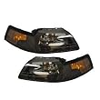 Ford Mustang Headlight Set Black With Xenon Bulbs Driver/passenger Pair New
