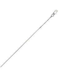Sterling Silver 20 Inch 8 Sided Snake 030 Rhodium Chain (1mm)