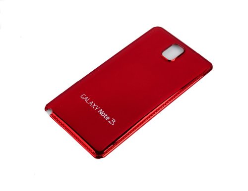 GINOVO Chrome Plated Mirror replacement Back cover Housing Battery door Compatible for Samsung Galaxy Note 3 III N9000 (Red)