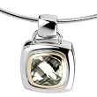14K Two-Tone Gold Prasiolite (Green Amethyst) Pendant