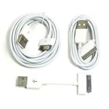 COSMOS ® White Cable set  USB Charge and Sync Data Cable for iPod touch itouch / Nano / iPhone 4 4s 3 3Gs / iPad, IPHONE 4 w/ BUMPER+COSMOS cable tie
