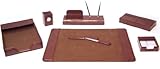 IMAGE OF Majestic Goods Office Supply Leather DeskSet, Brown 7 Piece (105-DSG7)