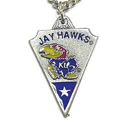 Kansas Jayhawks Logo Pendant Chain Necklace - NCAA College Athletics Fan Shop Sports Team Merchandise
