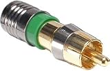 F-Conn Gold RCA Male Connector RG-6/Quad RG-6 5 Pcs.
