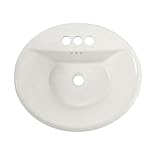 American Standard 0405.004EC.020 Tropic Oval Everclean Surface Countertop Sink, 4-Inch Faucet Holes, White