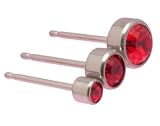 Mini-nt Ruby Natural Titanium Earrings 3mm