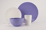 Venezia 16 Piece Dinnerware Set 4 Color: Moon Ivory/Lavender