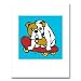 Bulldog. High Quality Ready to Frame Dog Print. Bulldog on Skateboard by Marc Tetro (11 x 14 inches)