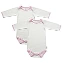Organic Cotton Long-Sleeve Bodysuits 2-pk. - Pink Trim (6&ndash;9 mos.)