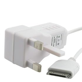 NEW iPOD APPLE WHITE MAINS CHARGER (6G Nano 6th Generation, iPod 4G Touch 4th Generation 8GB 32GB 64GB , New iPod Classic 160GB, Apple iPhone 3GS & 4G, FCC, RoHS certified)