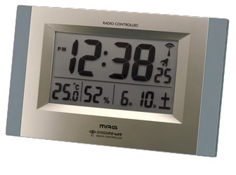 MAG (マグ) 電波時計 ステルス 置掛兼用 デジタル表示付 温度計 W-483 CGM シルバー 