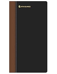 Office Product: At-A-Glance Leather Fine Diary - Weekly, Monthly - 3.13" x 6" - January till December 1 Week Double Page Layout - Leather - Assorted - MeadWestvaco