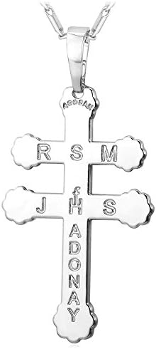 Platinum Plated Bible Verse Cross Pendant Necklace With Chain