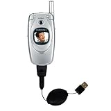 Retractable USB Cable for the Samsung SGH-E600 with Power Hot Sync and Charge capabilities - Gomadic Brand w/ TipExchange Technology