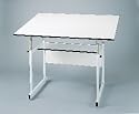 Alvin Workmaster Jr Drafting Table, White Base, 31in x 42in White Top, Rounded Corners