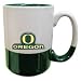 15 oz. 2-Tone White/Green Grande Coffee Mug with large handle. Colorful applique is approx 2 inches high.