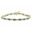 14K Yellow Gold Emerald and Diamond Bracelet