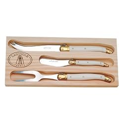 Laguiole French 3 piece cheese serving set in box gift presentation