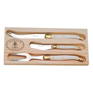 Laguiole French 3 piece cheese serving set in box gift presentation