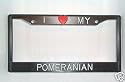 Black Plastic I Love My Pomeranian Frame
