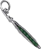 Pea Pod Charm, Sterling Silver