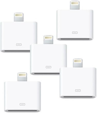 ELONGPRO 5PCS White 30 Pin to 8 Pin Charger Adapter Data Transfer Unit for iPhone 5 G3B