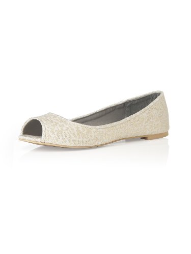 Women's PARK AVENUE Lace Peep Toe Ballet Flats by Dessy
