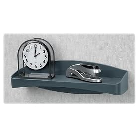 Fellowes Plastic Partition Additions Shelf, 4 3/4 Inch x 17 3/4 Surface Area, Graphite (7528101): Office Products