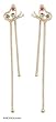Gold plated earrings, 'Butterfly' 0.4" W x 3.2" L Gold plated earrings, 'Butterfly' 0.4" W x 3.2" L
