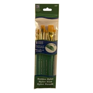 Loew-Cornell-659-Brush-Set-Acrylic-Golden-Nylon
