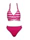 Exceptional  Jag Striped 2pc Bikini w/ Halter Top & Full French Bottom Number 1
