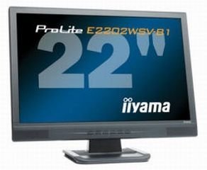 Iiyama ProLite E2202WSV 22 Zoll wide screen TFT Monitor schwarz mit Lautsprechern (Kontrast 1000:1, 5 ms Reaktionszeit)
