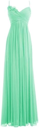 Endofjune Chiffon Bridesmaid suspenders skirt US-0 Mint