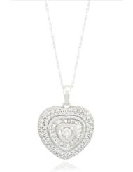 14k White Gold Heart Diamond Pendant Necklace (3/4 cttw, I-J Color, SI1-SI2 Clarity)