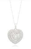 31RNlbBKHgL. SL160  14k White Gold Heart Diamond Pendant (3/4 cttw, I J Color, SI2 Clarity)