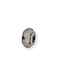 Brown and White Dotted, Glass Charm for 3mm Charm Bracelets