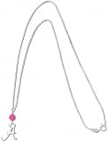 Alabama Crimson Tide Sterling Silver Charm Necklace with Pink Round Crystal