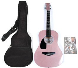 MusicalInstruments: SX SG15 1/2 MNP Acoustic Guitar Left Handed Pink