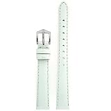 Watch Band Genuine Leather Lizard Grain White 14mm