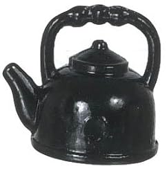 Dollhouse Miniature Black Vintage Style Black Teapot