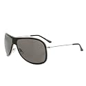 Men's Modern Contour Aviator Sunglasses in Black, Purple, White or Red with Black Tinted Lenses with free hard case