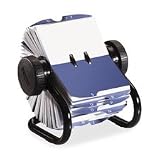 Open Rotary Business Card File w/24 Guides, Black