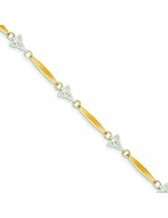 Genuine 14K Two-Tone Trinity Knot Bracelet 7.25 Inches 3 Grams Of Gold 100% Satisfaction Guaranteed.